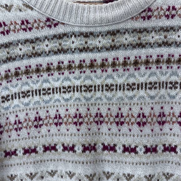 American Eagle Fair Isle Knit Sweater – Neutral Cream Multi – Women’s Large - Picture 2 of 8